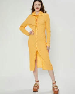 Acne Studios Robes|Robe froissée orange