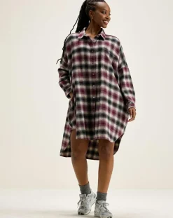 Bellerose Robes|Robe Genk à carreaux rouge/noir/écru