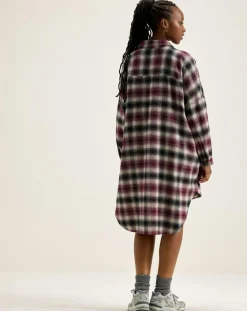 Bellerose Robes|Robe Genk à carreaux rouge/noir/écru