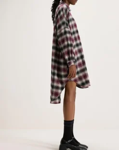 Bellerose Robes|Robe Genk à carreaux rouge/noir/écru