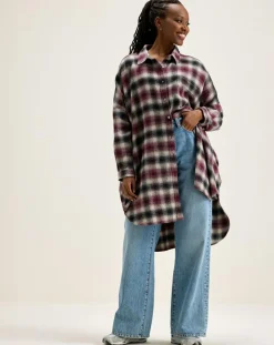 Bellerose Robes|Robe Genk à carreaux rouge/noir/écru