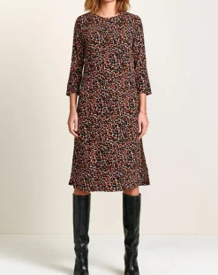 Bellerose Robes|Robe Heisho fluide Léopard marron