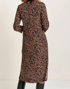 Bellerose Robes|Robe Heisho fluide Léopard marron