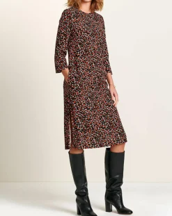 Bellerose Robes|Robe Heisho fluide Léopard marron