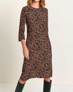 Bellerose Robes|Robe Heisho fluide Léopard marron