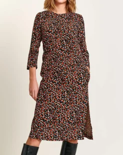 Bellerose Robes|Robe Heisho fluide Léopard marron