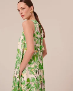 Tara Jarmon Robes|Robe imprimé à fleurs verte