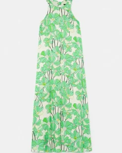 Tara Jarmon Robes|Robe imprimé à fleurs verte