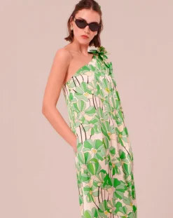 Tara Jarmon Robes|Robe imprimé à fleurs verte