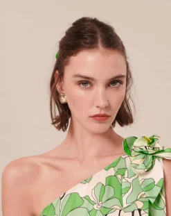 Tara Jarmon Robes|Robe imprimé à fleurs verte