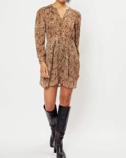 See u Soon Robes|Robe imprimée Alexa rose/marron