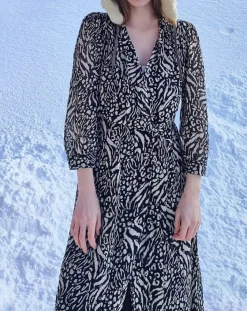 See u Soon Robes|Robe imprimée Alix noire