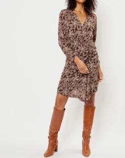 See u Soon Robes|Robe imprimée floral Luna bordeaux