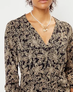 See u Soon Robes|Robe imprimée floral Luna noire