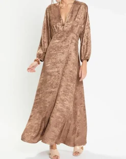 Lauren Vidal Robes|Robe irisée Glam marron