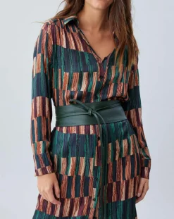 Lauren Vidal Robes|Robe Ivana imprimée forêt/multicolore