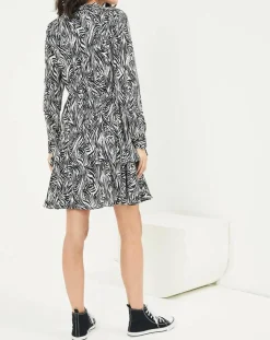 See u Soon Robes|Robe Jane imprimée noir/écru