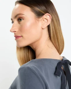 Marc O'Polo Robes|Robe Jersey bleu foncé