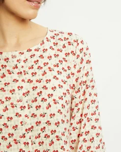 Harris Wilson Robes|Robe Laila à fleurs écru/groseille