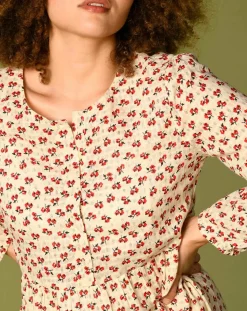 Harris Wilson Robes|Robe Laila à fleurs écru/groseille