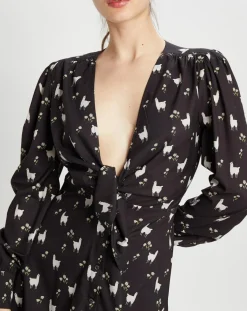 Manoush Robes|Robe Lama imprimée noire