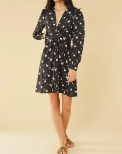 Manoush Robes|Robe Lama imprimée noire