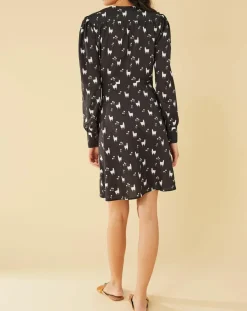 Manoush Robes|Robe Lama imprimée noire