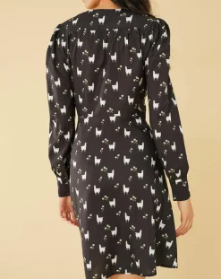 Manoush Robes|Robe Lama imprimée noire