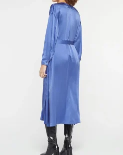 Forte forte Robes|Robe longue 100% Soie Abito bleue