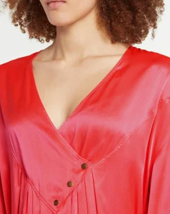 Forte forte Robes|Robe longue 100% Soie Abito rose