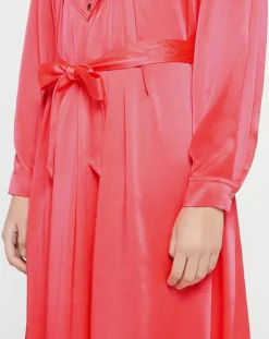 Forte forte Robes|Robe longue 100% Soie Abito rose
