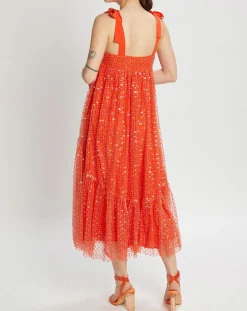 Manoush Robes|Robe longue Baby Flower coquelicot