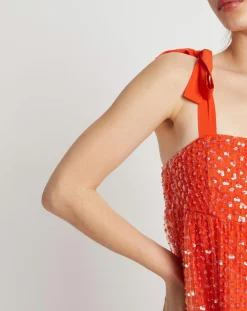 Manoush Robes|Robe longue Baby Flower coquelicot