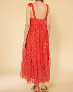 Manoush Robes|Robe longue Baby Flower coquelicot