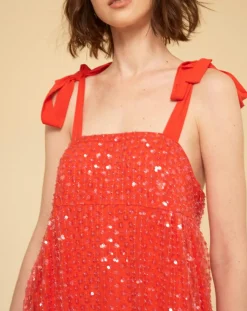 Manoush Robes|Robe longue Baby Flower coquelicot