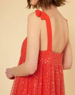 Manoush Robes|Robe longue Baby Flower coquelicot