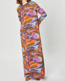 Manoush Robes|Robe longue Caftan Purple Country Pop lilas