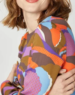 Manoush Robes|Robe longue Caftan Purple Country Pop lilas