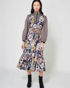Manoush Robes|Robe longue Carnaby mix print