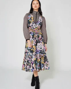 Manoush Robes|Robe longue Carnaby mix print