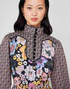 Manoush Robes|Robe longue Carnaby mix print