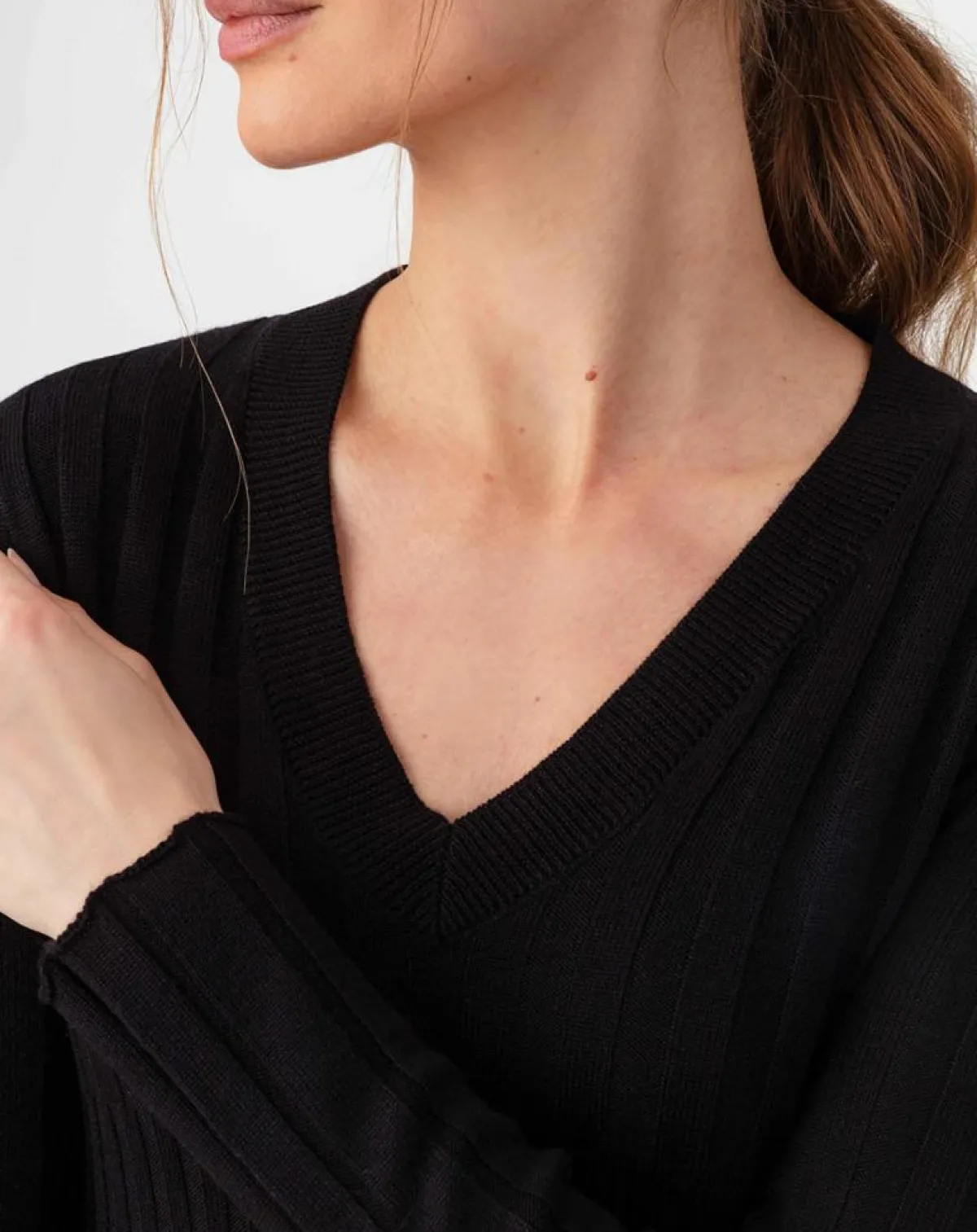 Indies Robes|Robe Longue en Laine mélangée Rosemay noire