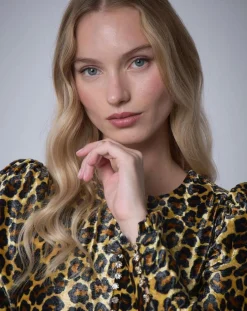 Manoush Robes|Robe longue en Velours Panther unique