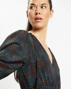 Galeries Lafayette Robes|Robe longue et plissée Gaia noire