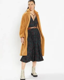 Galeries Lafayette Robes|Robe longue et plissée Gaia noire