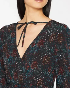 Galeries Lafayette Robes|Robe longue et plissée Gaia noire