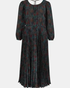 Galeries Lafayette Robes|Robe longue et plissée Gaia noire