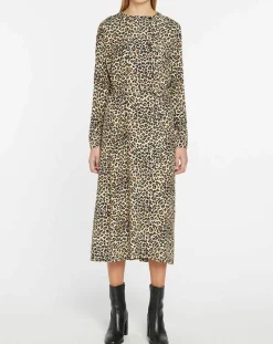 Galeries Lafayette Robes|Robe longue Gamba léopard noire