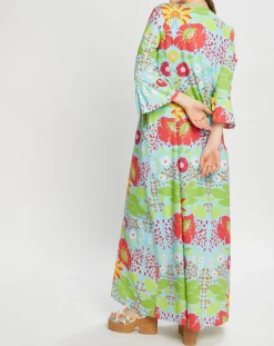 Manoush Robes|Robe longue Mexico imprimée bleue