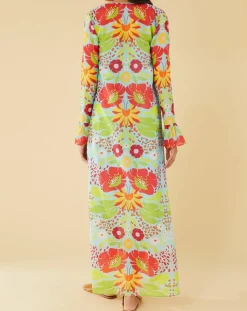 Manoush Robes|Robe longue Mexico imprimée bleue